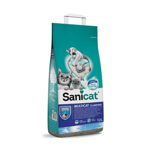 SANICAT Multicat Fresh Air, grudajući mineralni pijesak za mačke, mirisni, 12l