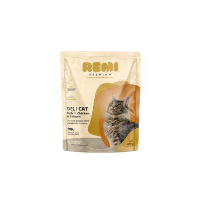 REMI PREMIUM Deli Cat, bogato piletinom i lososom