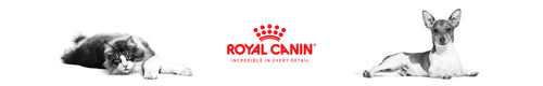 pas i mačka leže pored Royal Canin logotipa