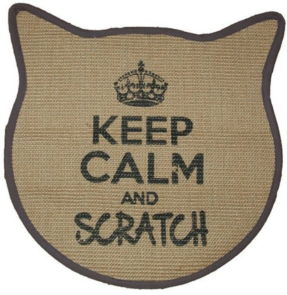 WOUAPY Keep Calm prostirka za grebanje, oblik mačje glave, 43x43cm