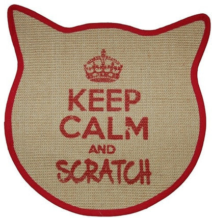 WOUAPY Keep Calm prostirka za grebanje, oblik mačje glave, 43x43cm