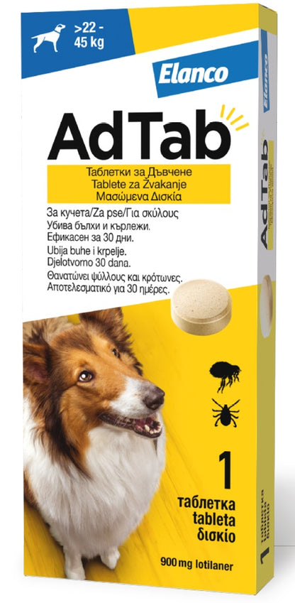 ADTAB (Elanco) tableta za pse, za žvakanje, protiv buha i krpelja