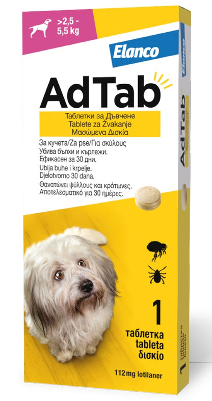 ADTAB (Elanco) tableta za pse, za žvakanje, protiv buha i krpelja