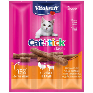 VITAKRAFT Cat Stick Classic, štapići s puretinom i janjetinom, 3 kom/18g