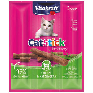 VITAKRAFT Cat Stick, štapići s piletinom i mačjom travom, 3 kom/18 g