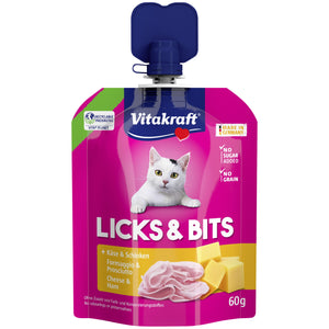 VITAKRAFT LICKS & BITS, ham&cheese, 60g