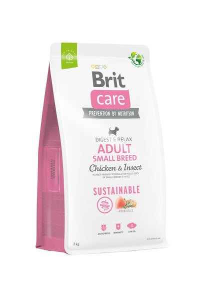 BRIT CARE Digestion & Relax Sustainable Small breed, piletina s insektima