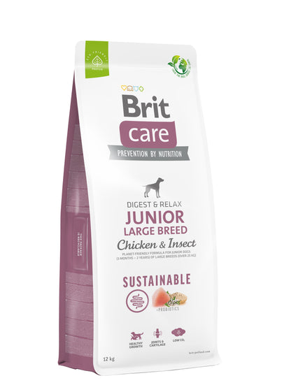 BRIT CARE Digestion & Relax Sustainable Large breed JUNIOR, piletina s insektima