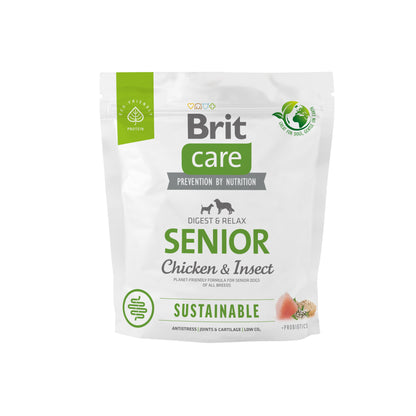 BRIT CARE Digestion & Relax Sustainable SENIOR, piletina s insektima