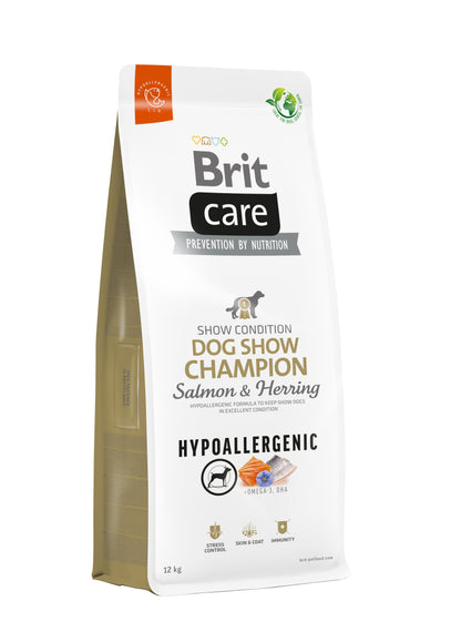 BRIT CARE Hypoallergenic Dog Show Champion, losos s haringom i rižom