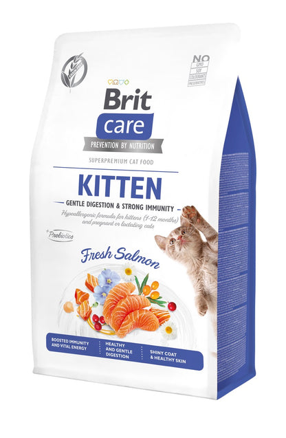 BRIT CARE KITTEN Gentle Digestion & Strong Immunity, losos, bez žitarica