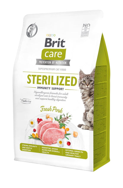 BRIT CARE Cat Sterilized Immunity Support, svinjetina, bez žitarica,