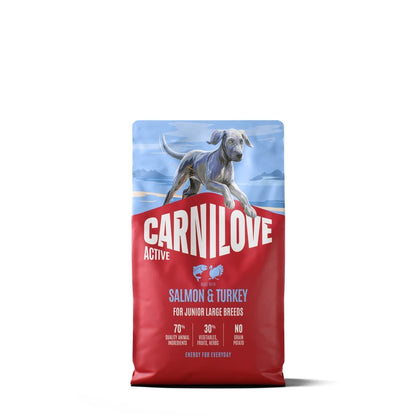 CARNILOVE Active, JUNIOR, Losos i puretina, za velike pasmine