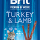 BRIT Premium by Nature Cat, mesni štapići puretina, bogato janjetinom, 3x5g