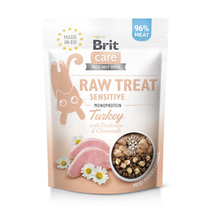 BRIT CARE Raw Treat Sensitive, puretina, liofizirana poslastica za mačke ,40g