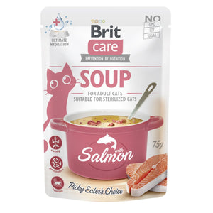 BRIT CARE Soup, juha za mačke, s lososom i catnipom, bez žitarica, 75g