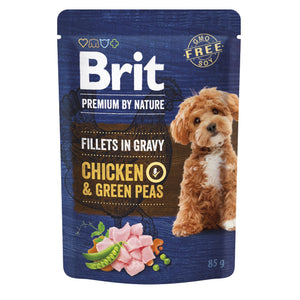 BRIT PREMIUM by Nature Dog, fileti s piletinom i graškom u umaku, 85g