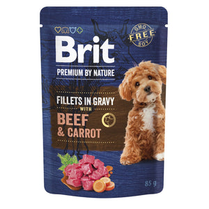 BRIT PREMIUM by Nature Dog, fileti s govedinom i mrkvom u umaku, 85g