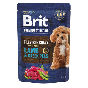 BRIT PREMIUM by Nature Dog, fileti s janjetinom i graškom u umaku, 85g