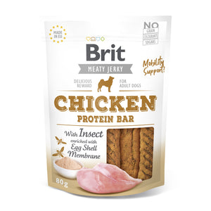 BRIT Meaty Jerky, proteinska pločica, piletina s kukcima, 80 g