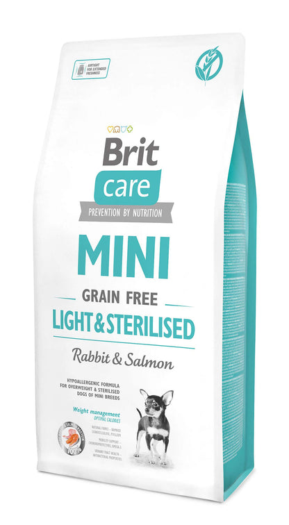 BRIT CARE MINI Light & Sterilized Kunić i Losos, bez žitarica