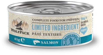 WOLFPACK PUPPY, Limited Ingredient, losos, pašteta, bez žitarica