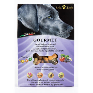 ROCKY GOURMET biskviti za pse, s okusom vanilije/rajčice/špinata/rogača, 300g