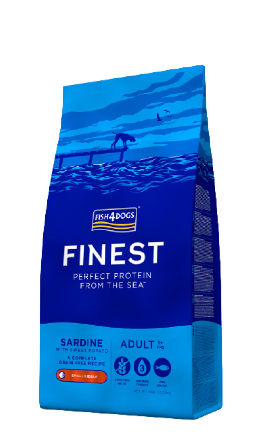 FISH4DOGS Finest Small, sardina/batat, bez zitarica, mali briketi