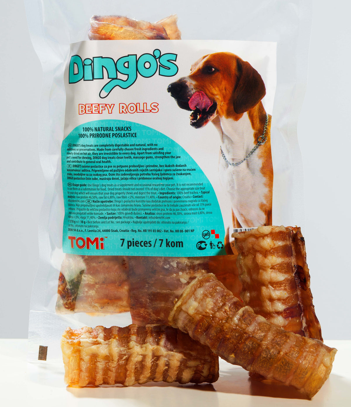 DINGO's Beffy Rolls, goveđi grkljani, 10cm